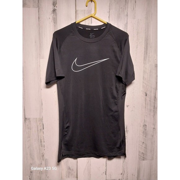Nike Pro Shirt Mens Extra Large XL Black Dri-Fit Logo Lightweight Tee Top - Picture 1 of 6